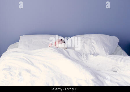 New Born Baby sleeping in bed Banque D'Images