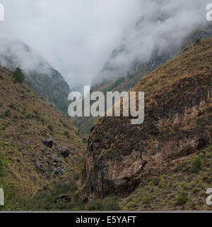 Dans Tamchhog Thakhang Paysage, Bhoutan Banque D'Images