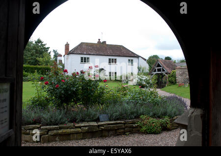 Vue depuis l'église Saint-Jacques de porte, Cradley, Herefordshire, Angleterre, RU Banque D'Images