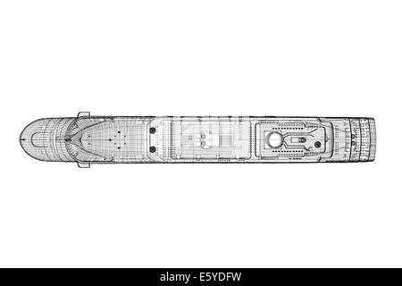 Un paquebot de croisière, navire, structure de corps, modèle de fil Banque D'Images