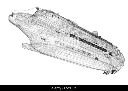 Un paquebot de croisière, navire, structure de corps, modèle de fil Banque D'Images