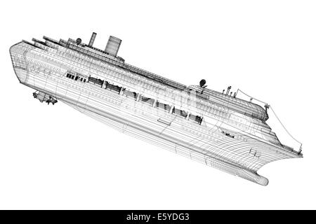 Un paquebot de croisière, navire, structure de corps, modèle de fil Banque D'Images