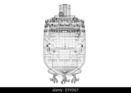 Un paquebot de croisière, navire, structure de corps, modèle de fil Banque D'Images