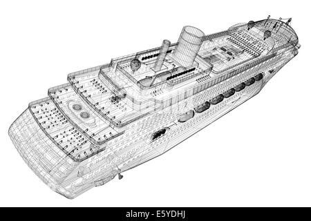 Un paquebot de croisière, navire, structure de corps, modèle de fil Banque D'Images