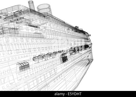 Un paquebot de croisière, navire, structure de corps, modèle de fil Banque D'Images