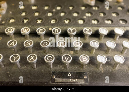 Close-up de la machine de chiffrement allemande Enigma de la Seconde Guerre mondiale Banque D'Images