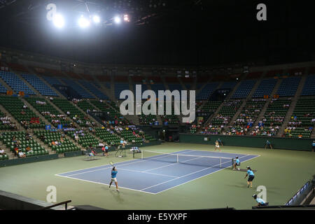 Ariake Coliseum, Tokyo, Japon. 8e août, 2014. Vue générale, le 8 août 2014 - Tennis : 2014 Inter All-Japan High School Championships, Simple dames finale à Ariake Coliseum, Tokyo, Japon. © Yohei Osada/AFLO SPORT/Alamy Live News Banque D'Images