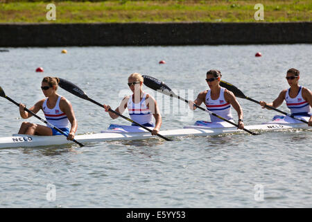 Moscou, Russie. 9 Août, 2014. Quatrième jour de la Championnats du monde de sprint en canoë sur le canal d'aviron dans la région de Krylatskoye, Moscou Banque D'Images