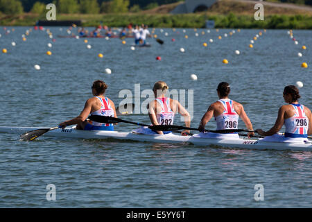 Moscou, Russie. 9 Août, 2014. Quatrième jour de la Championnats du monde de sprint en canoë sur le canal d'aviron dans la région de Krylatskoye, Moscou Banque D'Images