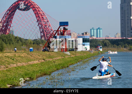 Moscou, Russie. 9 Août, 2014. Quatrième jour de la Championnats du monde de sprint en canoë sur le canal d'aviron dans la région de Krylatskoye, Moscou Banque D'Images