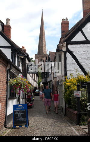 Church Lane, Ledbury, Herefordshire, Angleterre, RU Banque D'Images