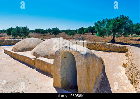 Afrique, Afrique du Nord, Maghreb, au sud de la Tunisie, l'île de Djerba. Chemicheck. Ancienne mosquée. Banque D'Images