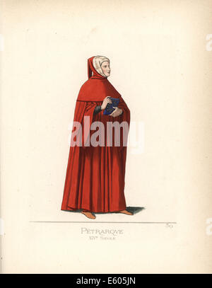 Francesco Petrarca ou Pétrarque, poète italien, 1304-1374. Banque D'Images