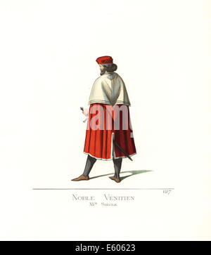 Costume d'un homme noble de Venise, 15e siècle. Banque D'Images