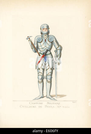 Chevalier en armure allemand, 15e siècle. Banque D'Images