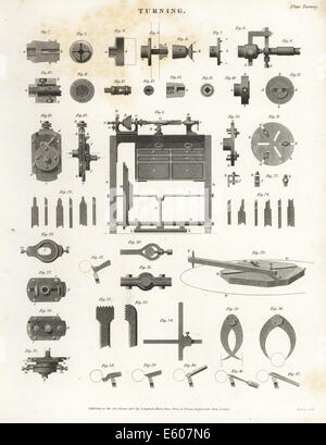 L'équipement tournant Tour, bits et machines, 19e siècle. Banque D'Images