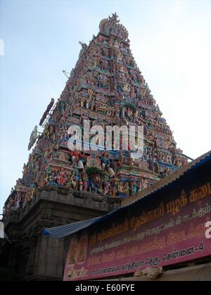 Kapaleeshwar Temple, un temple hindou complexe dans Chennai, Tamil Nadu, Inde Banque D'Images