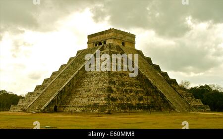La ville maya de Chichen Itza, l'une des nouvelles sept merveilles du monde. L'état du Yucatan, Mexique Banque D'Images