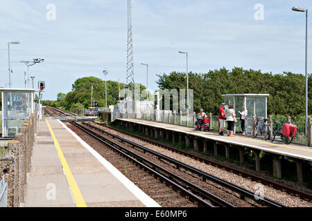 Pevensey Bay Railway Station sur la Côte Sud Banque D'Images