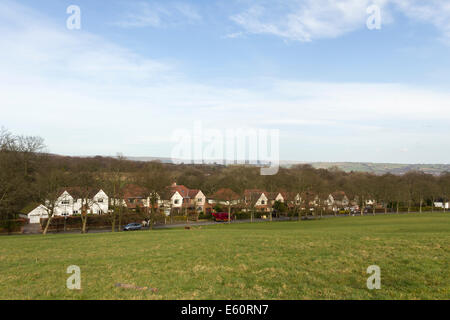 Grandes maisons de banlieue semi-détaché sur Moss Lane, Bolton. Ce sont des maisons datant de l'entre-deux guerres du xxe siècle. Banque D'Images