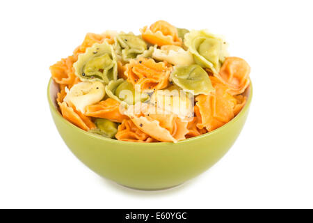 Bol de tortellini, tortellini, tricolore, pâtes Tricolore Banque D'Images