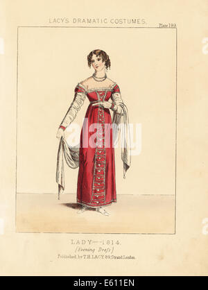 Regency dame en robe de soirée, 1814. Banque D'Images