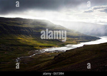 Dans le paysage, l'Islande Westfjords Banque D'Images