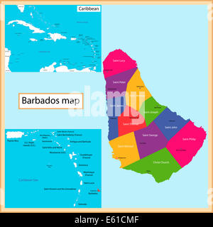 Carte de la Barbade Banque D'Images