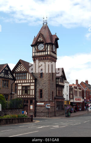 Bibliothèque publique de l'horloge, Ledbury, Herefordshire, Angleterre, RU Banque D'Images