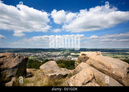 Otley et Wharfedale de la Surprise à la vue de l'Ouest Yorkshire Angleterre Chevin Banque D'Images
