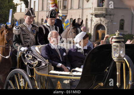 Le Roi et la reine de Suède (Carl XVI Gustav et Silvia Bernadotte), Stockholm, Suède Banque D'Images