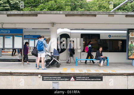 La gare d'Amara ou Donostia San Sebastián, Guipúzcoa, le nord de l'Espagne, Europe Banque D'Images