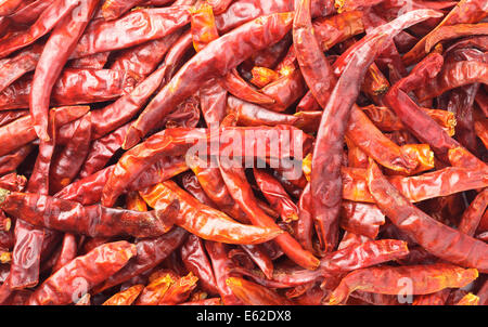 Piments rouges séchés Banque D'Images