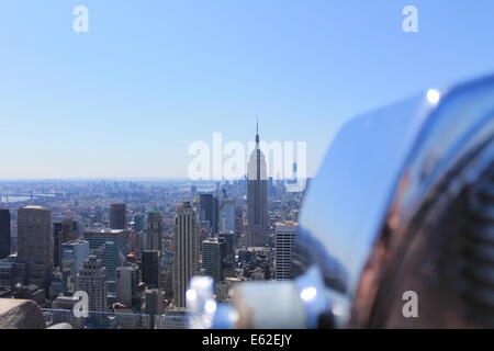 New York City skyline avec Hubble en premier plan. Banque D'Images