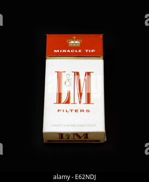 Pack de L&M cigarettes à la DUC Homestead et Musée du Tabac, Durham, North Carolina, USA Banque D'Images