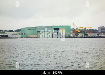 General Dynamics chantier de Groton CT Harbour Banque D'Images