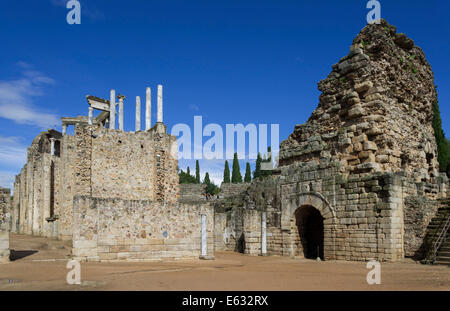 Arrière du Théâtre romain, Merida, Estrémadure, Espagne Banque D'Images