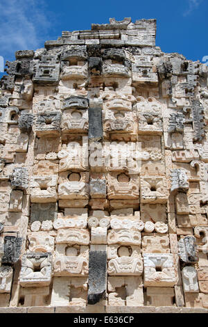Treillis de pierre à l'édifice nord Quadrangle Nunnery Yucatan Mexique Uxmal Banque D'Images