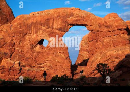 Passage de tourelle dans la section Windows, Arches National Park, près de Moab, Utah, USA Banque D'Images