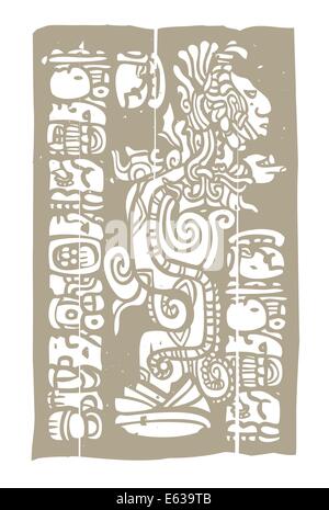 Serpent Vision issues de la tradition de l'imagerie temple maya. Illustration de Vecteur