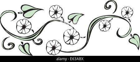 Image Fleurs de twining vines et de fleurs blanches Illustration de Vecteur