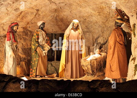 Vatican - 25 décembre : Les trois mages et jésus christ scène de la crèche le 25 décembre 2011 dans la cité du Vatican Banque D'Images