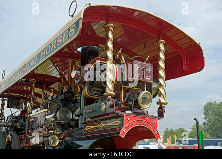 Gros plan sur le moteur de traction restauré au Driffield Country Show en été East Yorkshire Angleterre Royaume-Uni GB Grande-Bretagne Banque D'Images