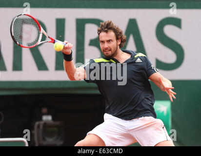 Ernests Gulbis (LAT),French Open 2014, Roland Garros, Paris, France Banque D'Images
