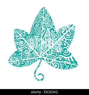 Tatouage Tribal. Feuilles de lierre Banque D'Images