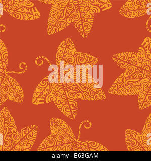 Motif tatouage tribal. Feuilles de lierre Banque D'Images