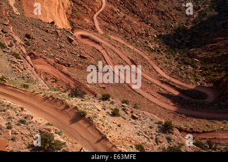 Section de la Switchback Shafer Trail, île dans le ciel l'article, Canyonlands National Park, Utah, USA Banque D'Images