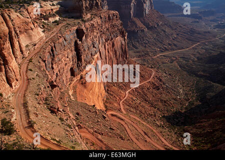 Section de la Switchback Shafer Trail, île dans le ciel l'article, Canyonlands National Park, Utah, USA Banque D'Images