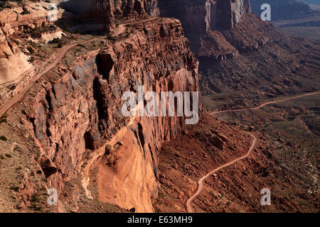 Section de la Switchback Shafer Trail, île dans le ciel l'article, Canyonlands National Park, Utah, USA Banque D'Images