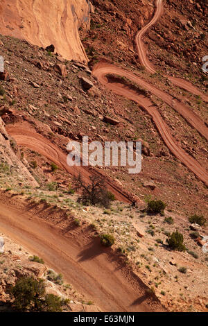 Section de la Switchback Shafer Trail, île dans le ciel l'article, Canyonlands National Park, Utah, USA Banque D'Images